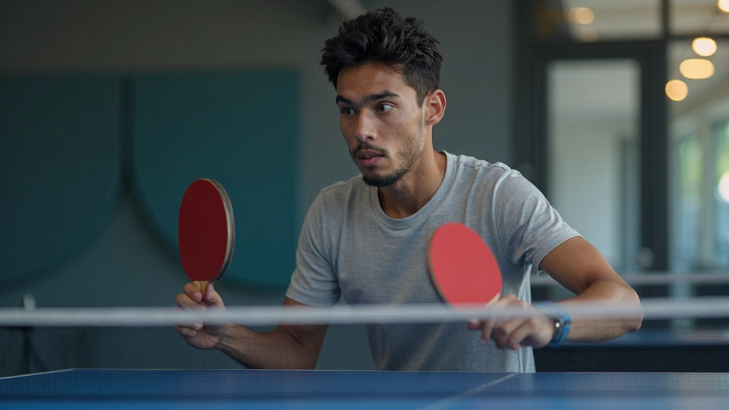 Professional athlete in ready position demonstrating proper court stance